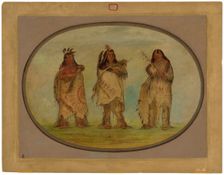 Three Distinguished Warriors of the Sioux Tribe, 1861. Creator: George Catlin