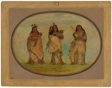 Three Distinguished Warriors of the Sioux Tribe, 1861. Creator: George Catlin