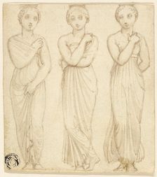 Three Draped Female Figures, n.d. Creator: Thomas Stothard
