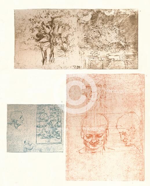 Three drawings, c1472-c1519 (1883). Artist: Leonardo da Vinci.