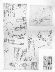 Three drawings illustrating the theory of the movements of the human figure, c1472-c1519 (1883). Artist: Leonardo da Vinci