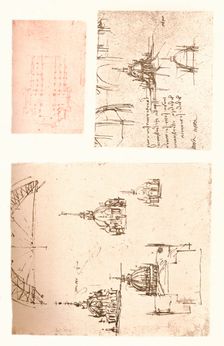 Three drawings of Milan Cathedral, c1472-c1519 (1883). Artist: Leonardo da Vinci