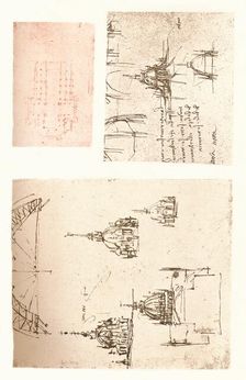 Three drawings of Milan Cathedral, c1472-c1519 (1883). Artist: Leonardo da Vinci