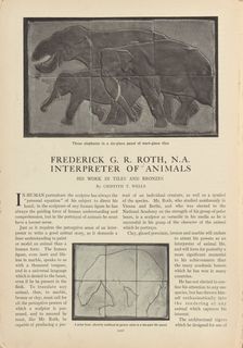 Three elephants in a six-piece panel of matt-glaze tiles..., c1912-04. Creator: Frederick Roth