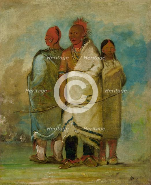 Three Fox Indians, (1837-1839?). Creator: George Catlin.