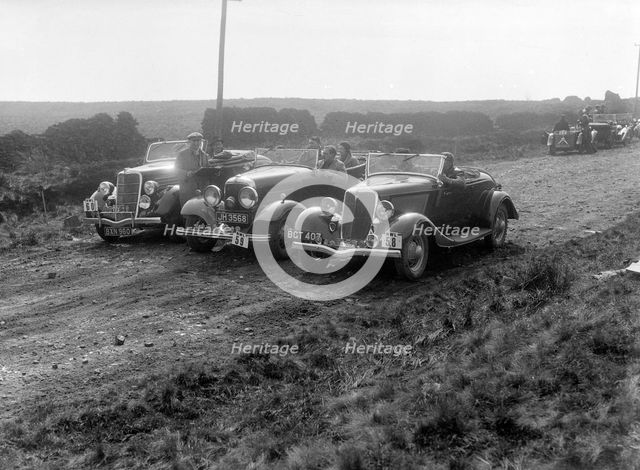 Three Ford V8s at the Sunbac Inter-Club Team Trial, 1935. Artist: Bill Brunell.