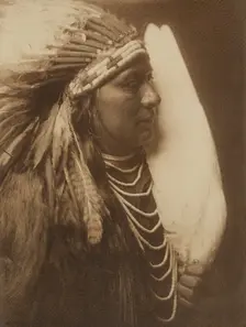 Three Feathers-A Nez Perce Native American, 1905. Creator: Edward Sheriff Curtis