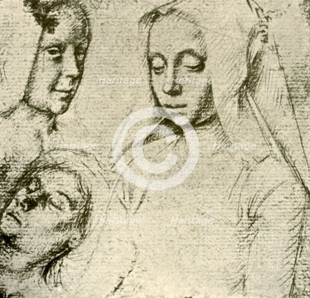 'Three Female Heads', late 15th-early 16th century, (1908). Creator: Gerard David.