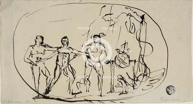 Three Figures, 1767. Creator: Giovanni Battista Cipriani.