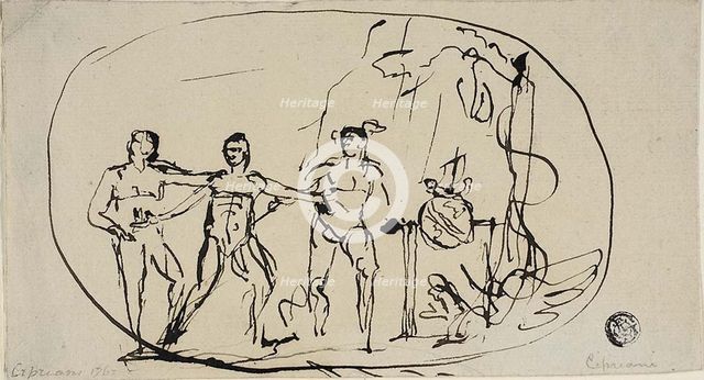 Three Figures, 1767. Creator: Giovanni Battista Cipriani.