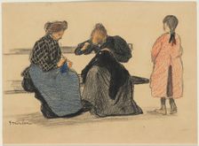 Three Figures, 1900s. Creator: Théophile Alexandre Steinlen (Swiss, 1859-1923)