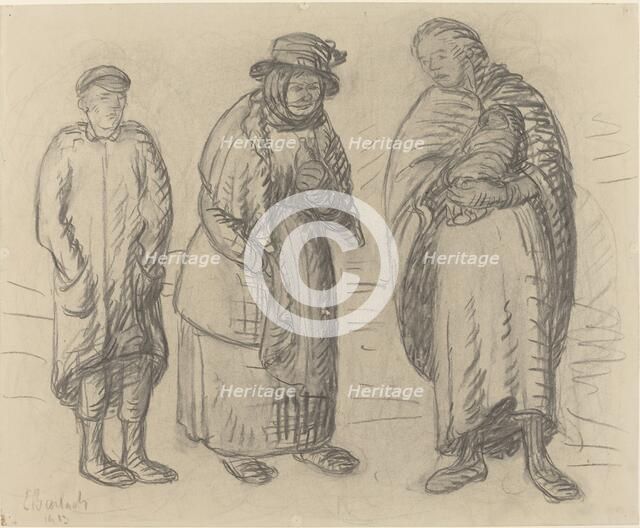 Three Figures, 1913. Creator: Ernst Barlach.