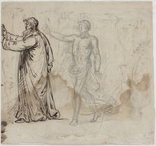 Three Figures [verso], 1780/1790. Creator: Mather Brown