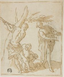 Three Figures with Severed Head on Ground, 1600/20. Creator: Unknown