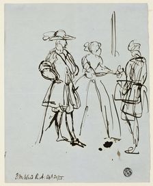Three Figures, April 21, 1855. Creator: Edward Matthew Ward