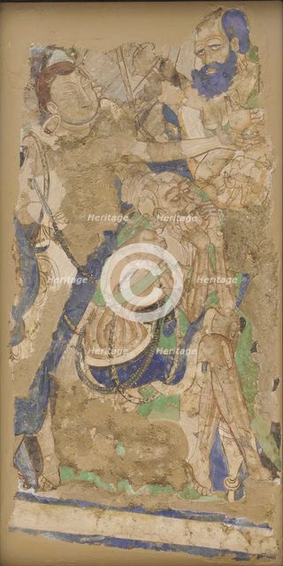 Three Figures, from Cave 224, 4th-6th century. Creator: Unknown.