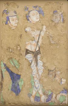 Three Figures, from Cave 224, 4th-6th century. Creator: Unknown