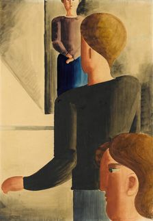 Three Figures in the Room (Simple Gesture), 1928. Creator: Schlemmer, Oskar (1888-1943)