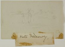 Three Figures in a Landscape with a Windmill, c. 1894. Creator: Catherine Greenaway