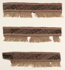 Three Fragments of a Border, c. 1100-1400. Creator: Unknown