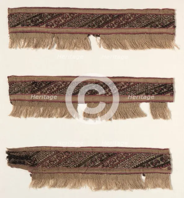 Three Fragments of a Border, c. 1100-1400. Creator: Unknown.