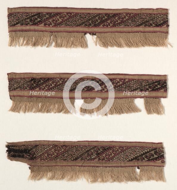 Three Fragments of a Border, c. 1100-1400. Creator: Unknown.