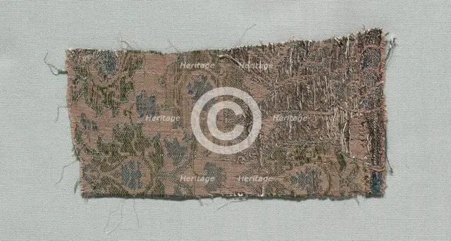 Three Fragments of Italian Gothic Silk, 1350-1399. Creator: Unknown.