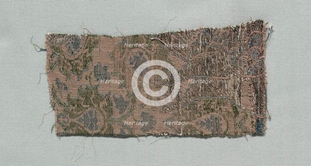 Three Fragments of Italian Gothic Silk, 1350-1399. Creator: Unknown.