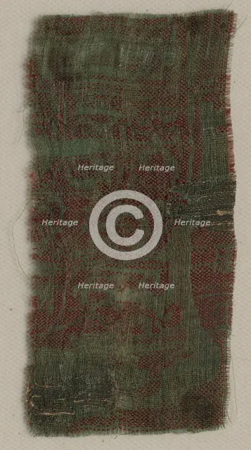 Three Fragments of Italian Gothic Silk, 1300s. Creator: Unknown.