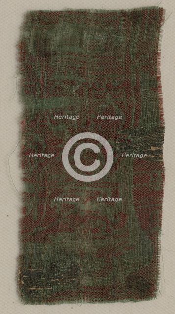 Three Fragments of Italian Gothic Silk, 1300s. Creator: Unknown.