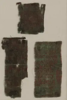 Three Fragments of Italian Gothic Silk, 1300s. Creator: Unknown