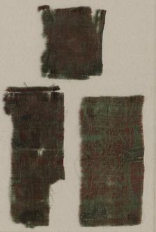 Three Fragments of Italian Gothic Silk, 1300s. Creator: Unknown