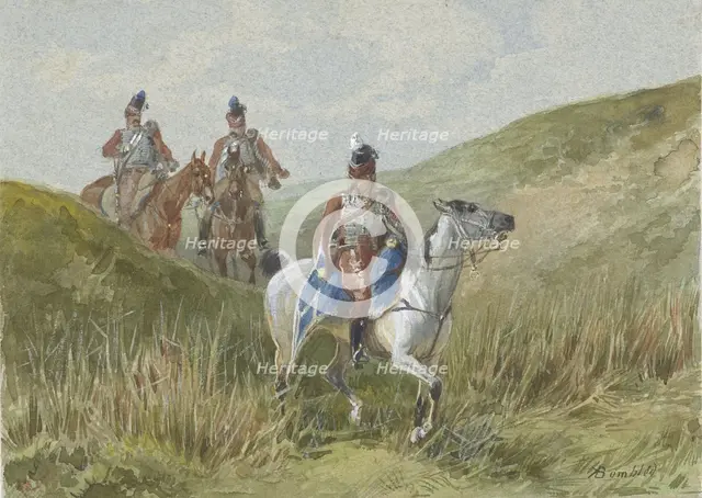 Three French Hussars, 1886. Creator: Karel Frederik Bombled.