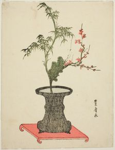 "Three friends" ikebana, late 18th-early 19th century. Creator: Utagawa Toyohiro