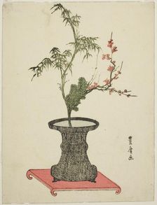 "Three friends" ikebana, late 18th-early 19th century. Creator: Utagawa Toyohiro