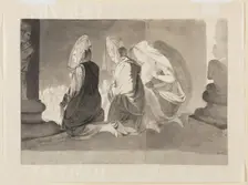 Three Kneeling Women, 1770/75. Creator: John Brown