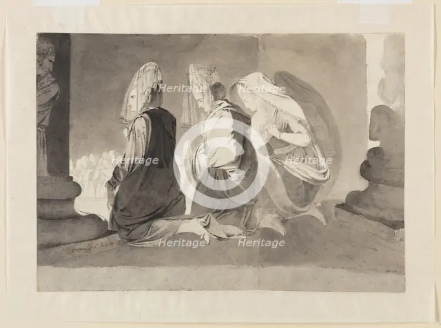 Three Kneeling Women, 1770/75. Creator: John Brown.