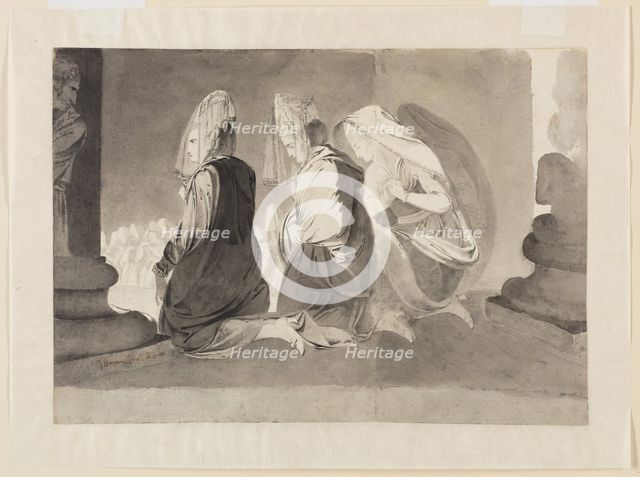 Three Kneeling Women, 1770/75. Creator: John Brown.