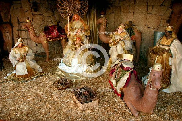 Three Kings, Nativity scene, Los Cristianos, Tenerife, Canary Islands, 2007. Creator: Peter Thompson.