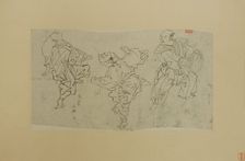 Three Kyogen Dancers, late 19th century. Creator: Kawanabe Kyosai