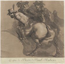 Three horsemen, ca. 1770-94. Creator: Maria Catharina Prestel
