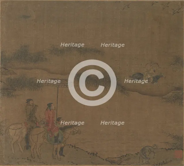 Three Horsemen Hunting Wild Geese, 960-1279. Creator: Unknown.