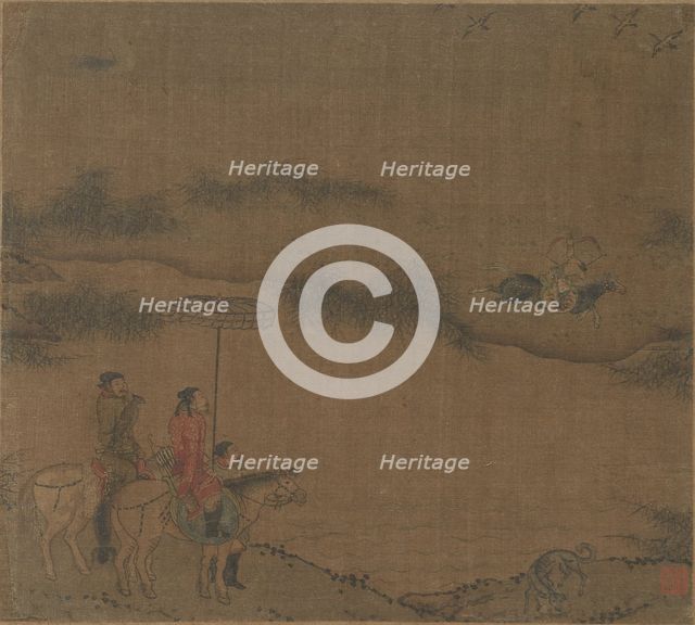 Three Horsemen Hunting Wild Geese, 960-1279. Creator: Unknown.
