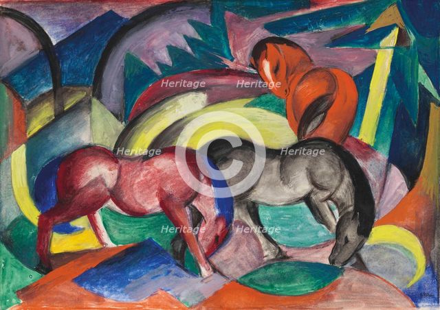 Three horses, 1912. Creator: Marc, Franz (1880-1916).