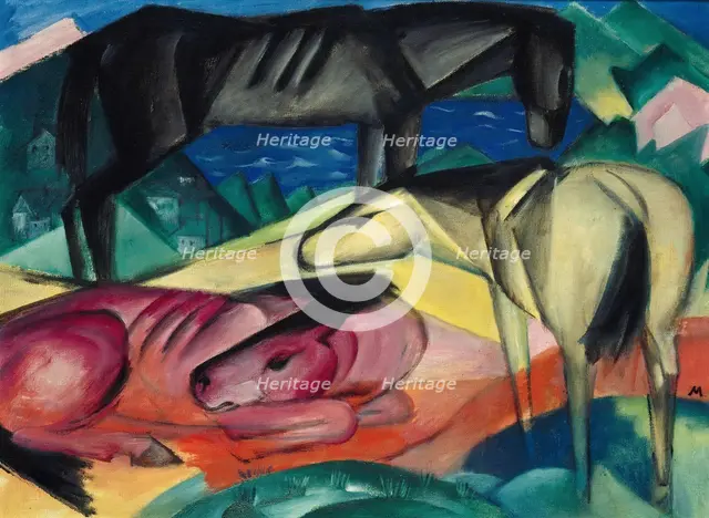 Three horses II, 1913. Creator: Marc, Franz (1880-1916).