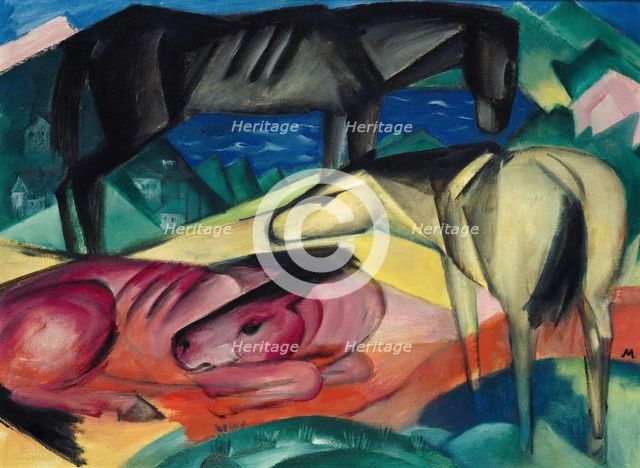 Three horses II, 1913. Creator: Marc, Franz (1880-1916).