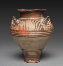 Three Handled Jar, Late Helladic III A1 (mycenaean). Creator: Unknown