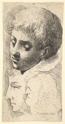 Three heads, 1645. Creator: Wenceslaus Hollar