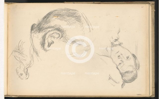 Three Heads, One of Madame Cézanne, 1882/1885. Creator: Paul Cezanne.