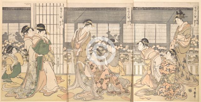 Three Intoxicated Courtesans, 1790s. Creator: Kitagawa Utamaro.